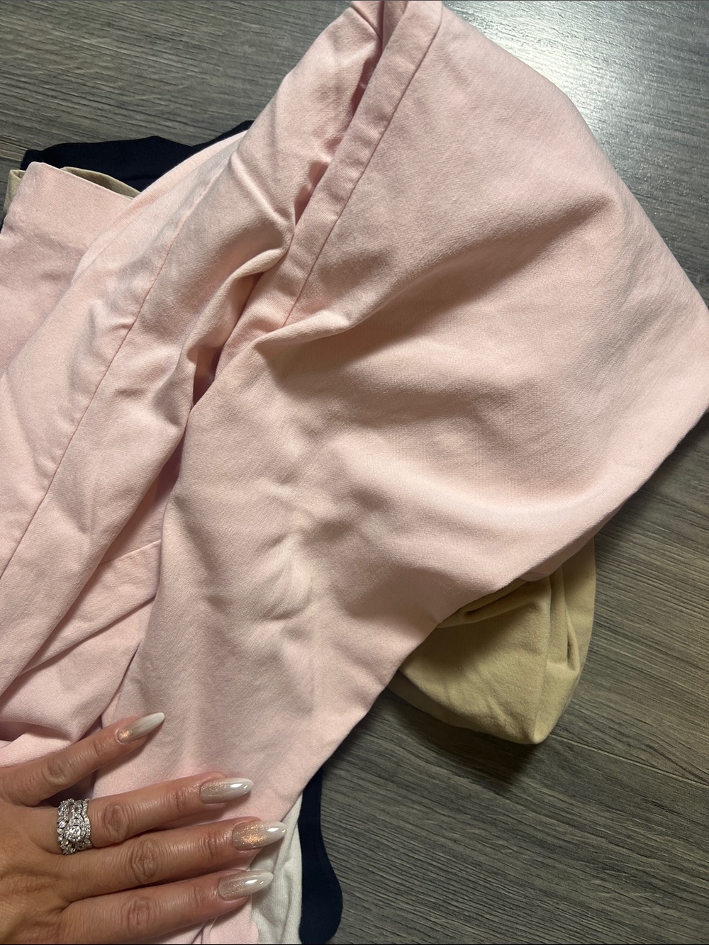 3 bundle Maternity-Style Stretch Waist Pants - Black, Pink, Ivory - Picture 6 of 6